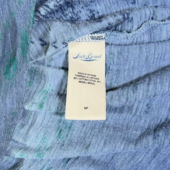 Lucky Brand - Live in Love - Women's Sz S - Blue, Green & Yellow Chevron Design - Picture 5 of 11